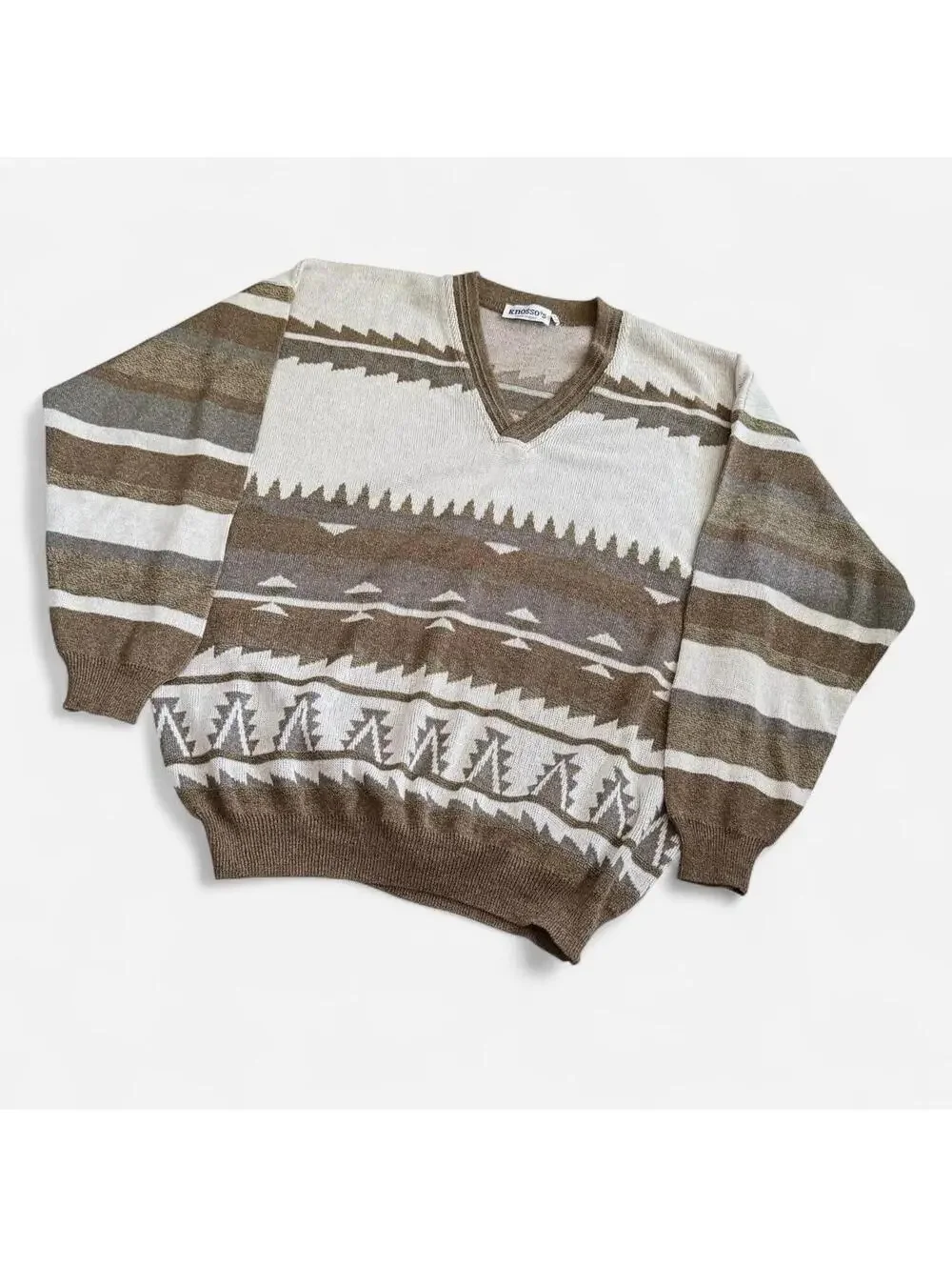 Vintage 80s Geometric Print Sweater